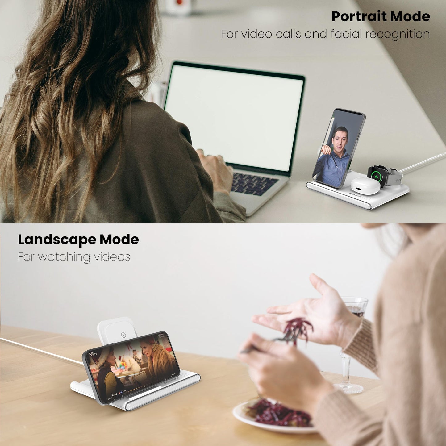 PowerGlow - Jabees PowerGlow 4-In-1 Foldable Wireless Charging Station