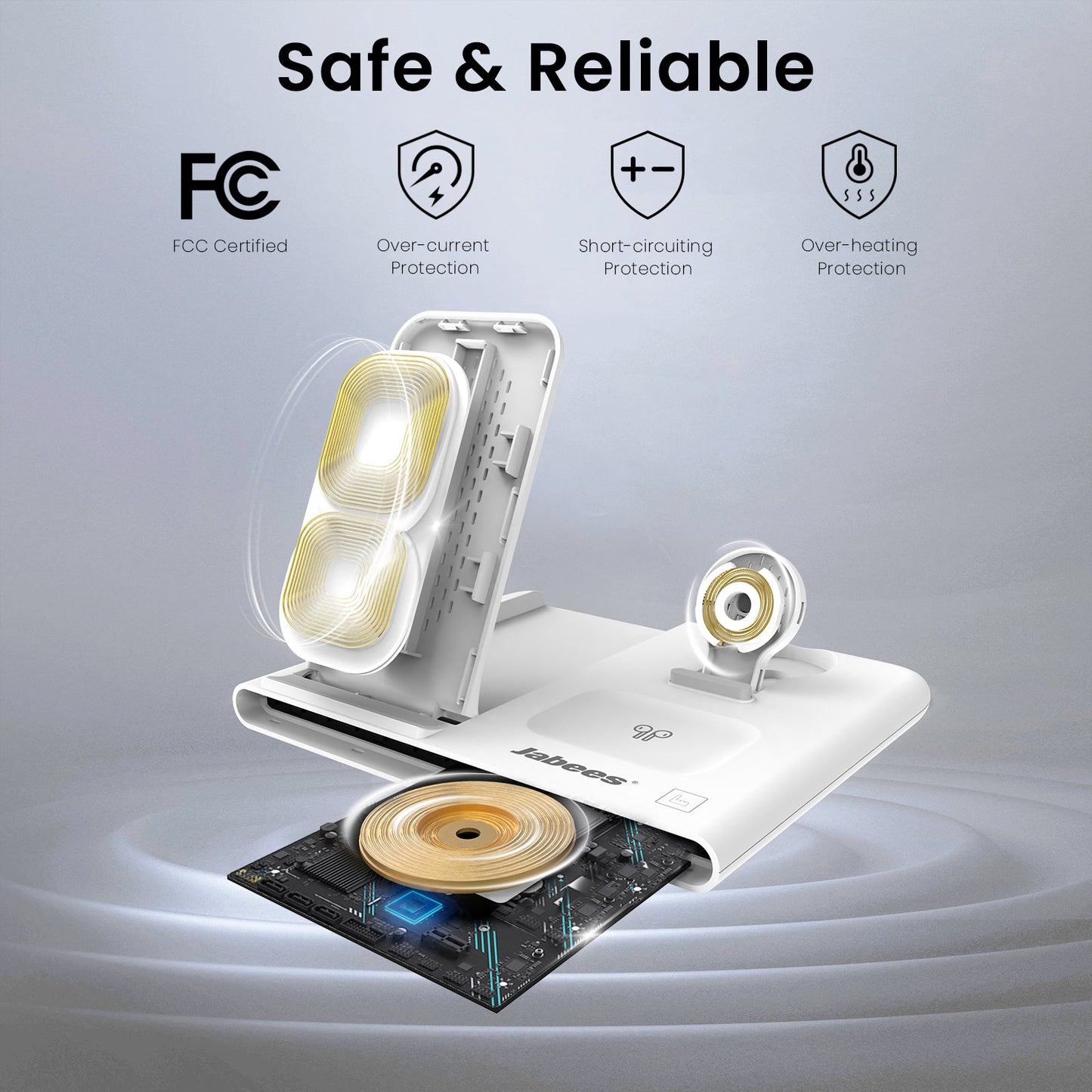 PowerGlow - Jabees PowerGlow 4-In-1 Foldable Wireless Charging Station