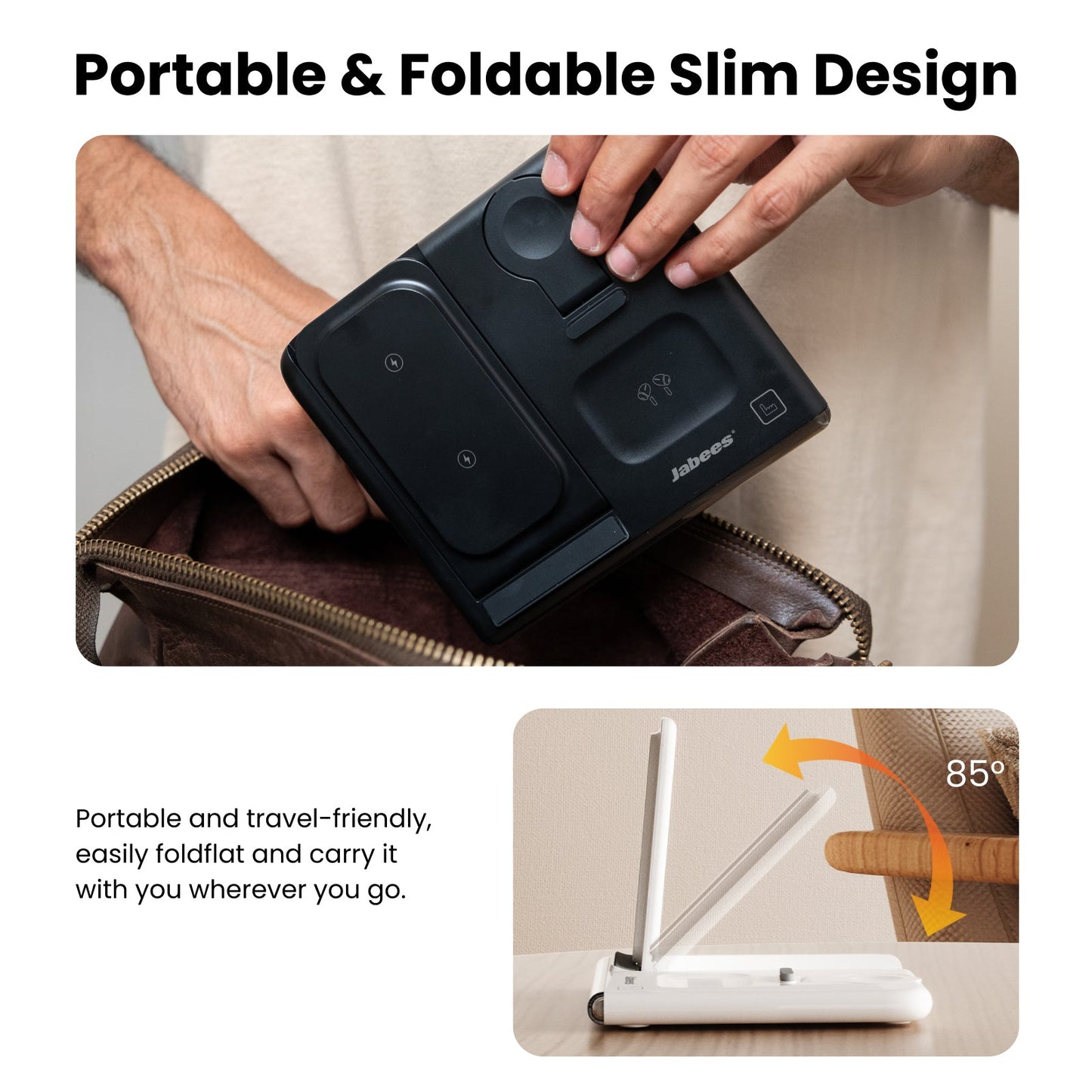 PowerGlow - Jabees PowerGlow 4-In-1 Foldable Wireless Charging Station