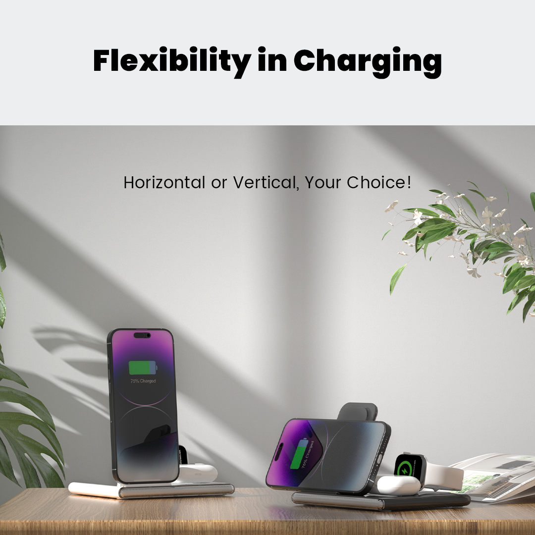 PowerGlow - Jabees PowerGlow 4-In-1 Foldable Wireless Charging Station