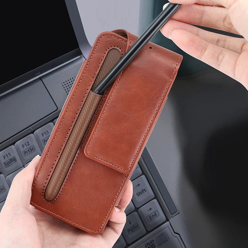 Men Durable Leather Belt Pouch Waist for Cell Phone for Samsung Galaxy Z Fold 4 3 Phone Pocket Waist Bag for Men Leather Pouch