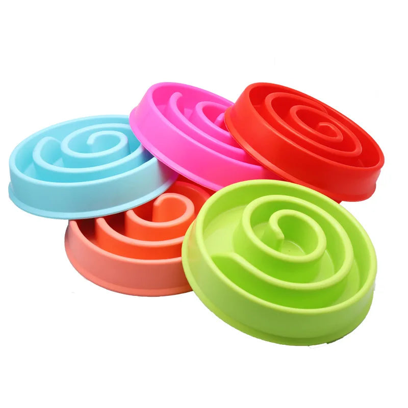 Pet Dog Feeding Food Bowls Puppy Slow Eating Feeder