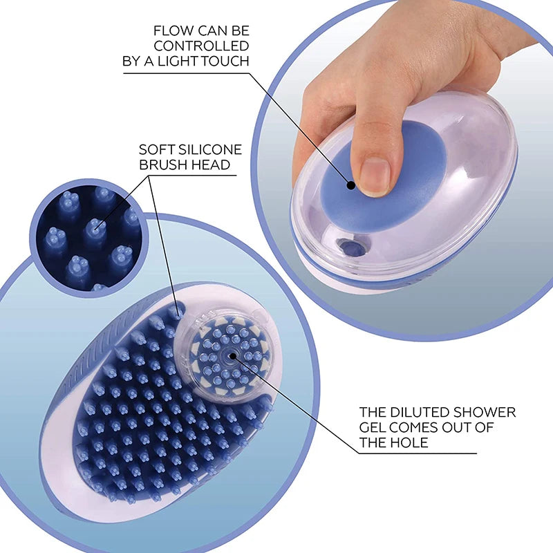 Pet Dog Cat Bath Brush 2-In-1 Pet SPA Massage Comb