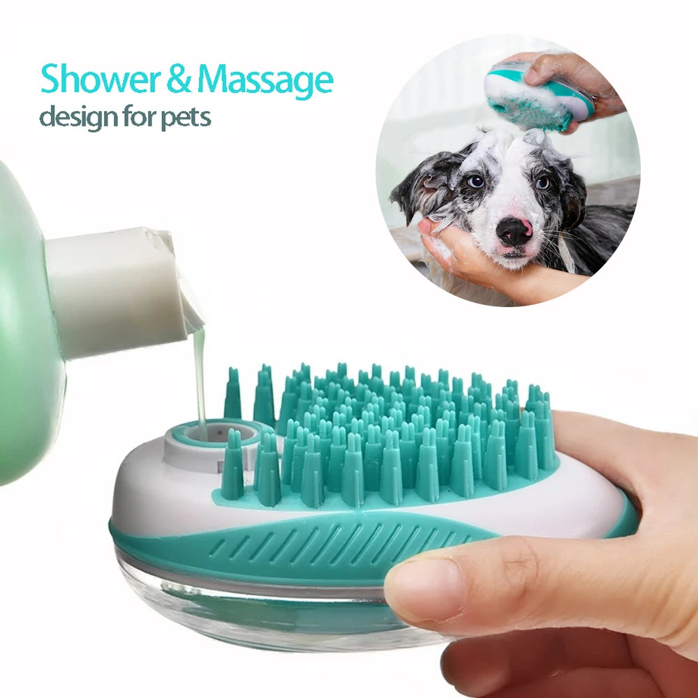 Pet Dog Cat Bath Brush 2-In-1 Pet SPA Massage Comb