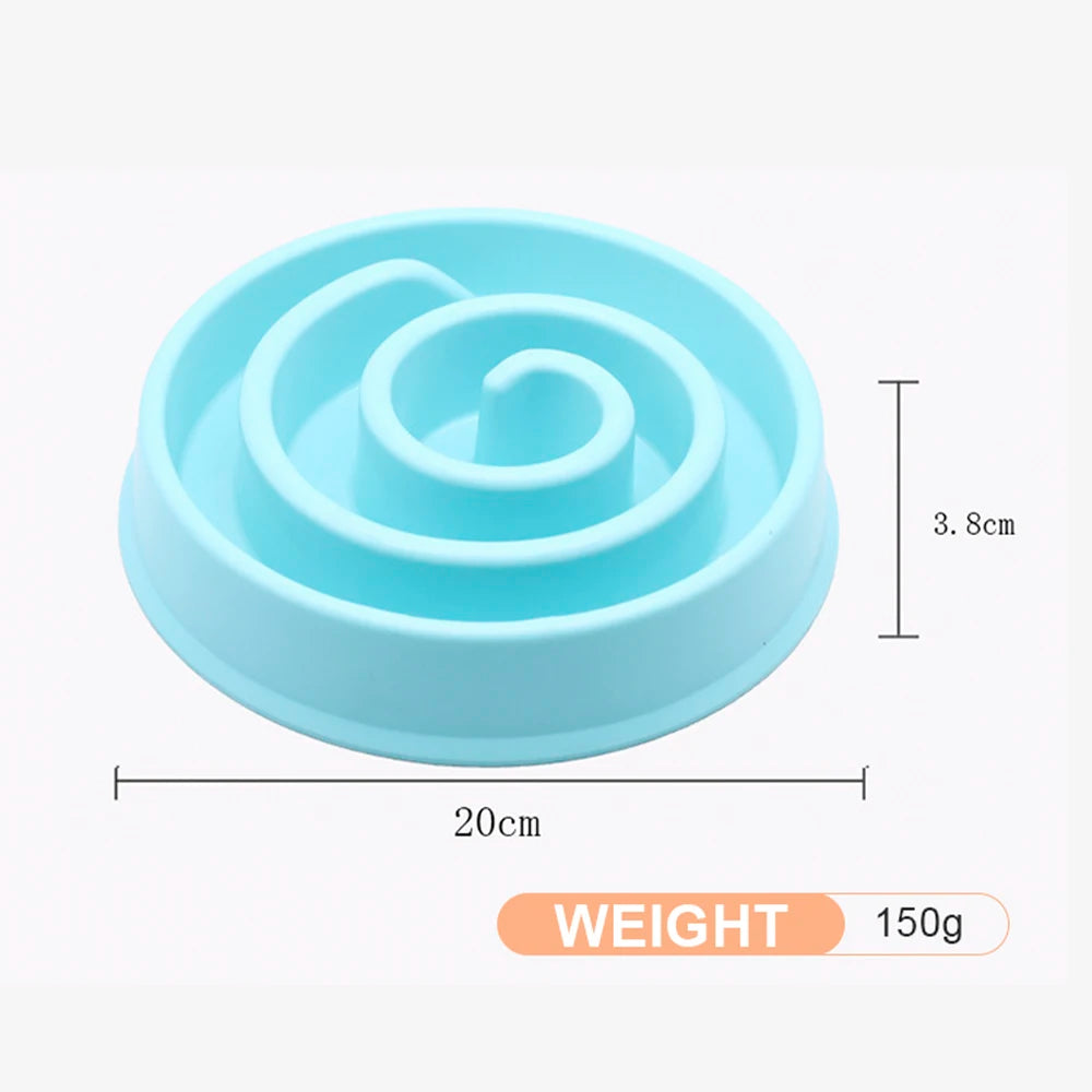 Pet Dog Feeding Food Bowls Puppy Slow Eating Feeder