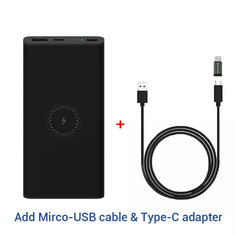 Xiaomi Wireless Power Bank 10000mAh WPB15PDZM USB C PD 22.5W Mi Powerbank 10000 10W Qi Wireless Charger for iPhone 13 12