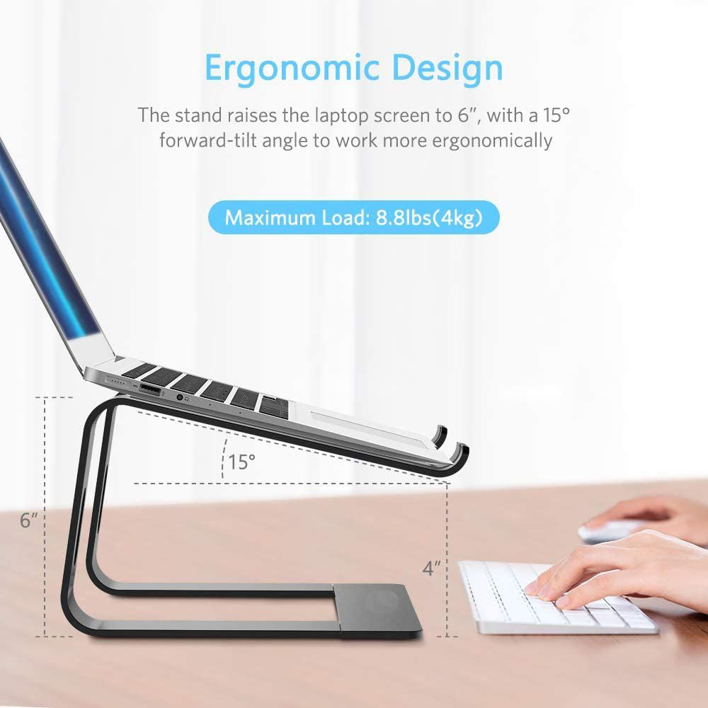 Metal Computer Riser Laptop Stand, Ergonomic Laptops Elevator