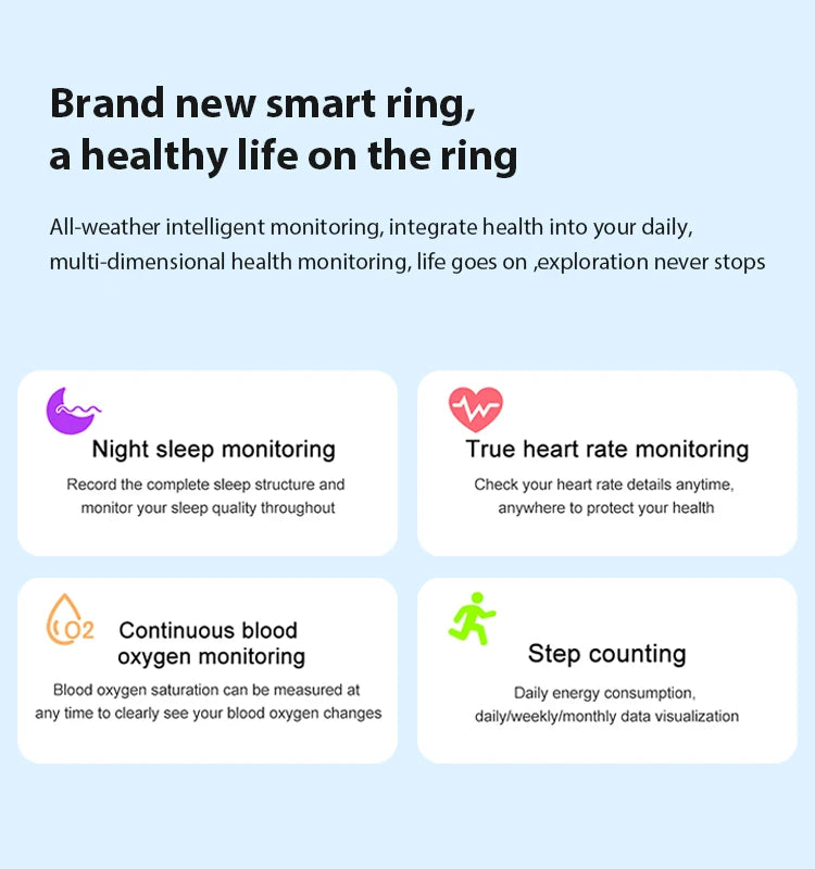 Smart Jewelry Intelligent Fitness Ring Call Custom Health Monitor