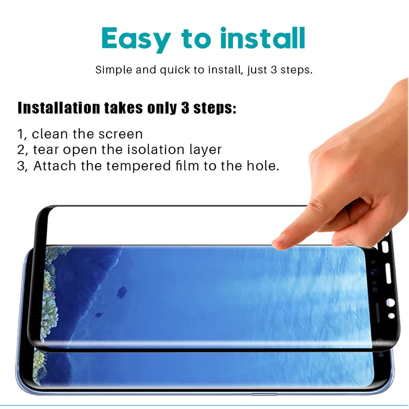 Tempered Glass Film for Samsung Galaxy Note 8 9 10 20 S9 S8 S10 E S20 S22 S21 S23 Plus Ultra 9D Full Curved Screen Protector