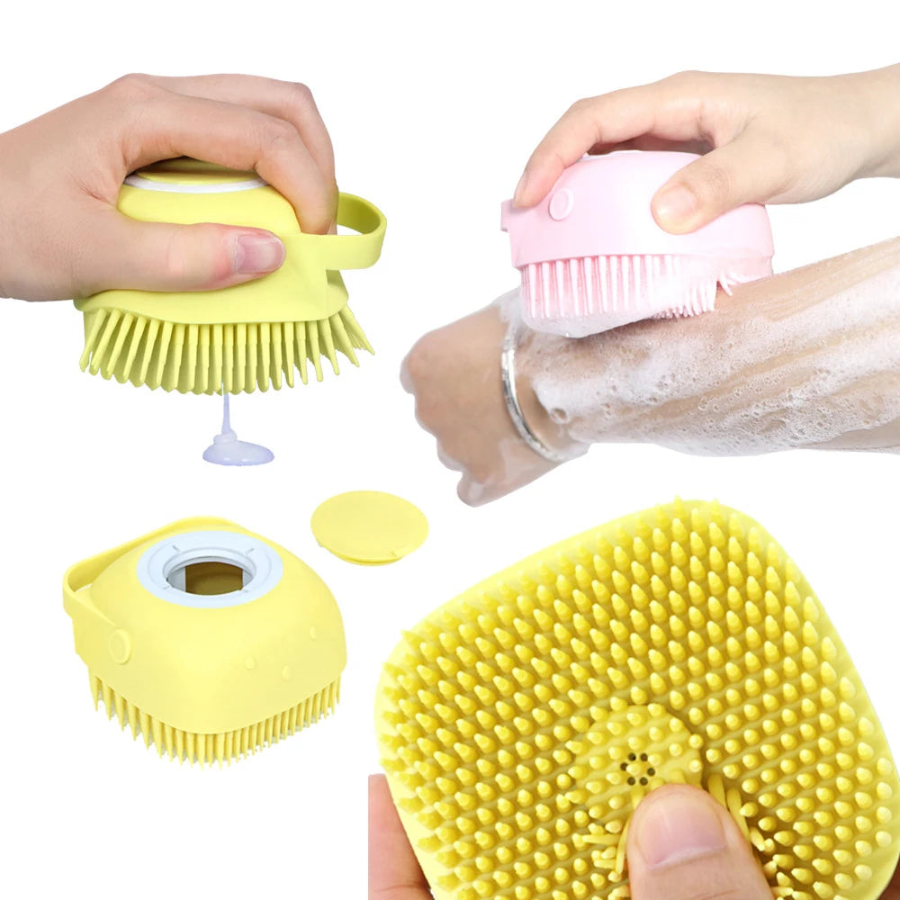 Pet Dog Cat Bath Brush 2-In-1 Pet SPA Massage Comb