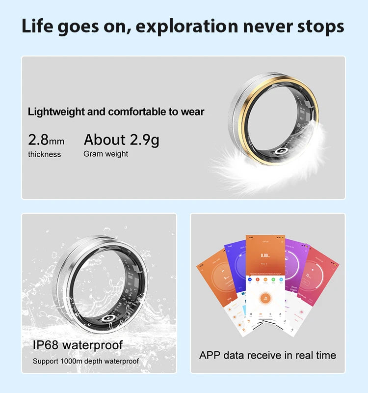 Smart Jewelry Intelligent Fitness Ring Call Custom Health Monitor