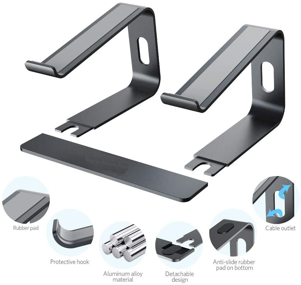 Metal Computer Riser Laptop Stand, Ergonomic Laptops Elevator