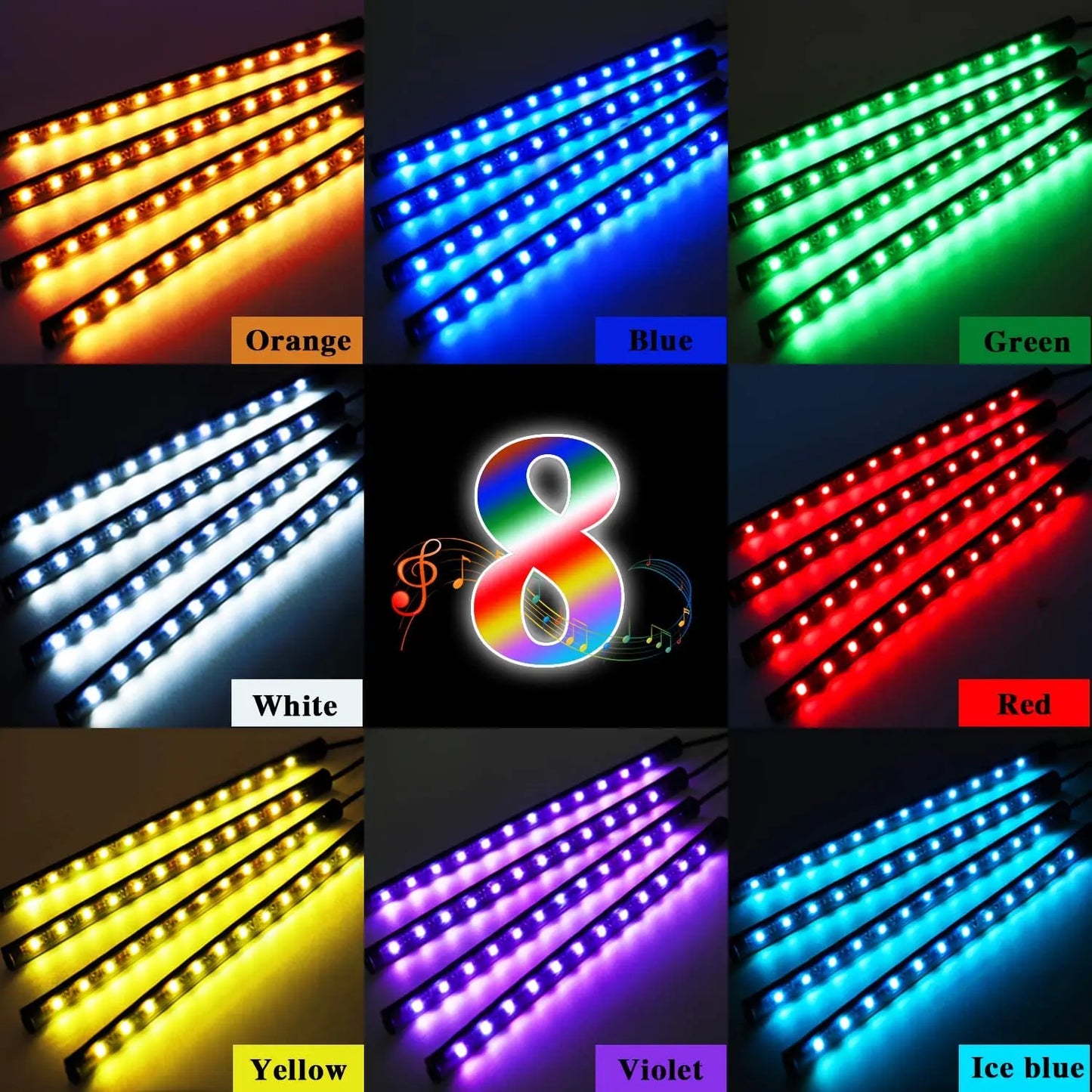 Music Control Auto Led Lighting System Car Interior Atmosphere Led Strip Lights Car Led