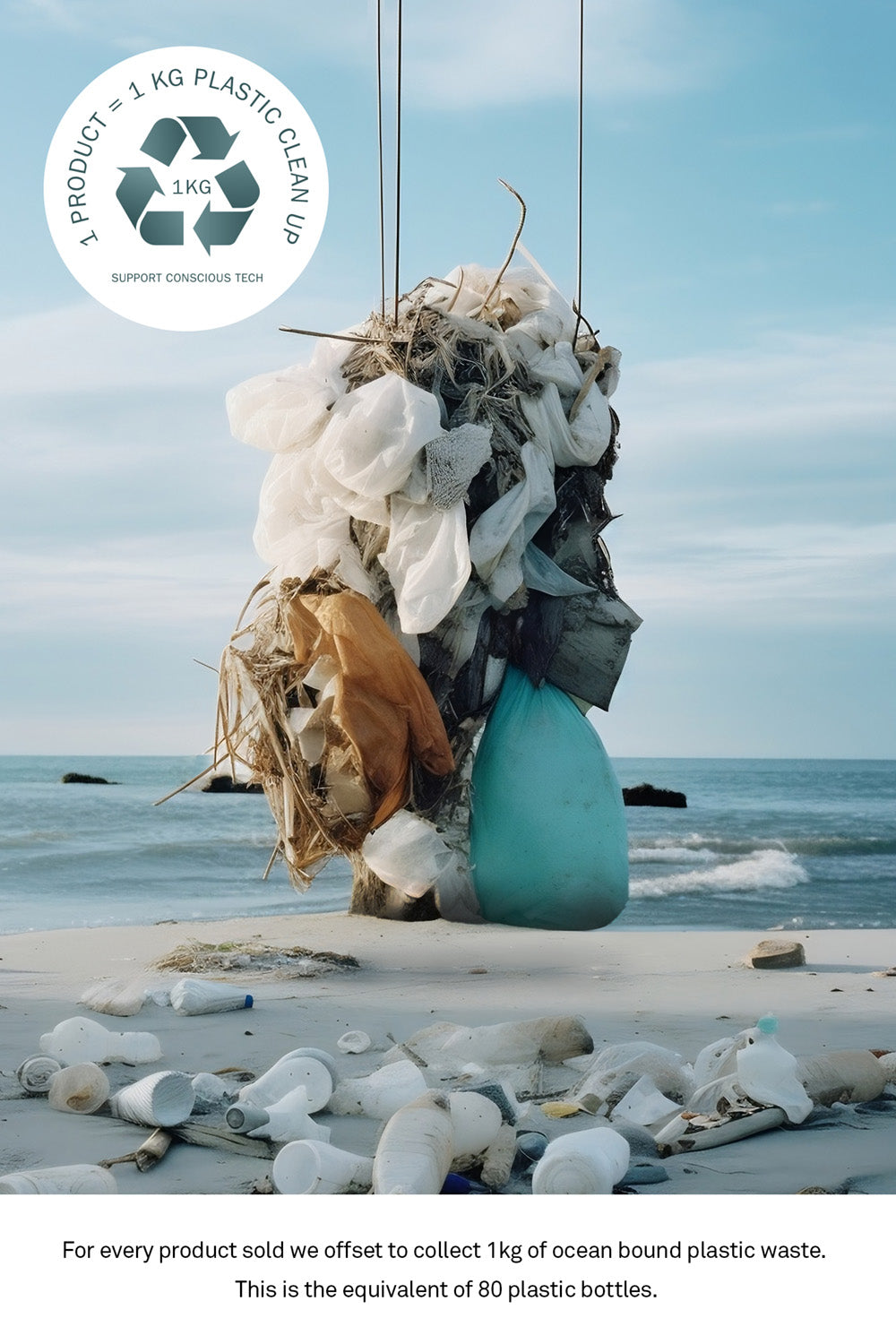 Green iPhone Lightning Cable · 2 Meter · Made of Recycled Fishing Nets