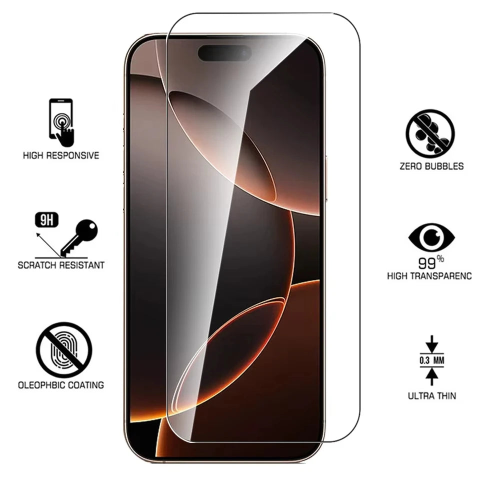 1-3 PCS Tempered Glass for Iphone 16 13 12 11 14 15 Pro Max Mini X XS XR 15 16 Plus Screen Protector for Iphone 16 Pro Max Glass