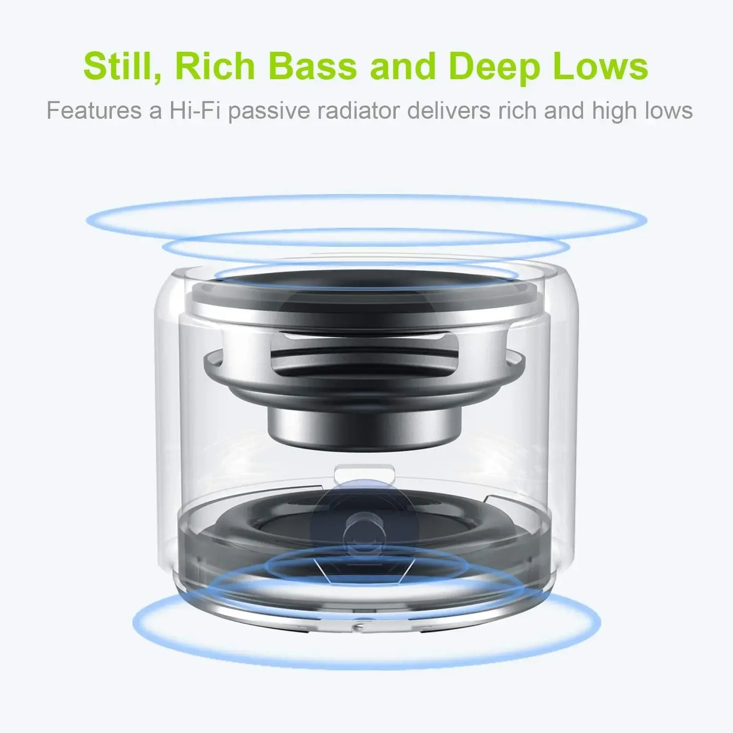 EWA A106 Pro Mini Bluetooth Speaker With Custom Bass Radiator, IPX7 Waterproof, Super Portable Speakers, Travel Case Packed