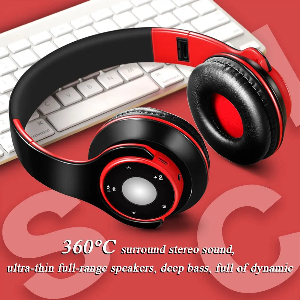 Colorful Stereo Audio Mp3 Bluetooth Headset Wireless Headphones Earphone Support SD Card With Mic Play 20 Hours (Copy)