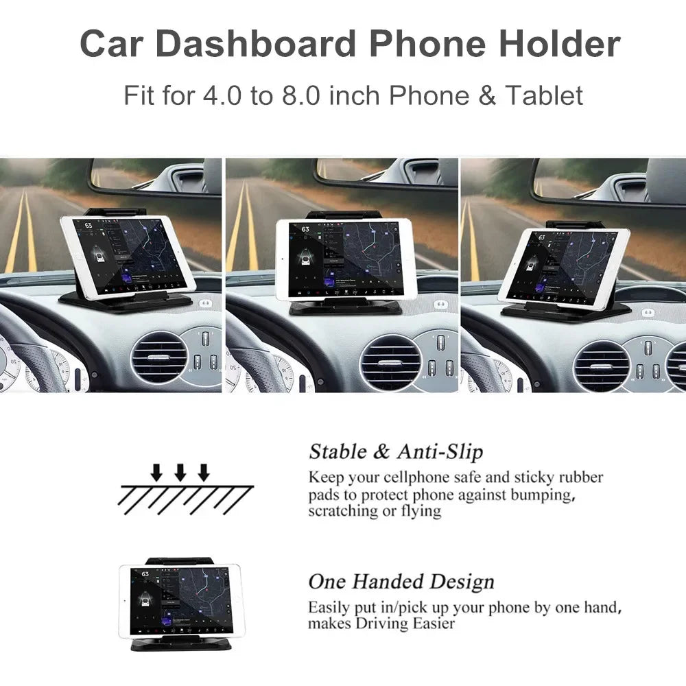 Phone Car Holder on Dashboard 4.0 to 8 Inch Phone Tablet Holder