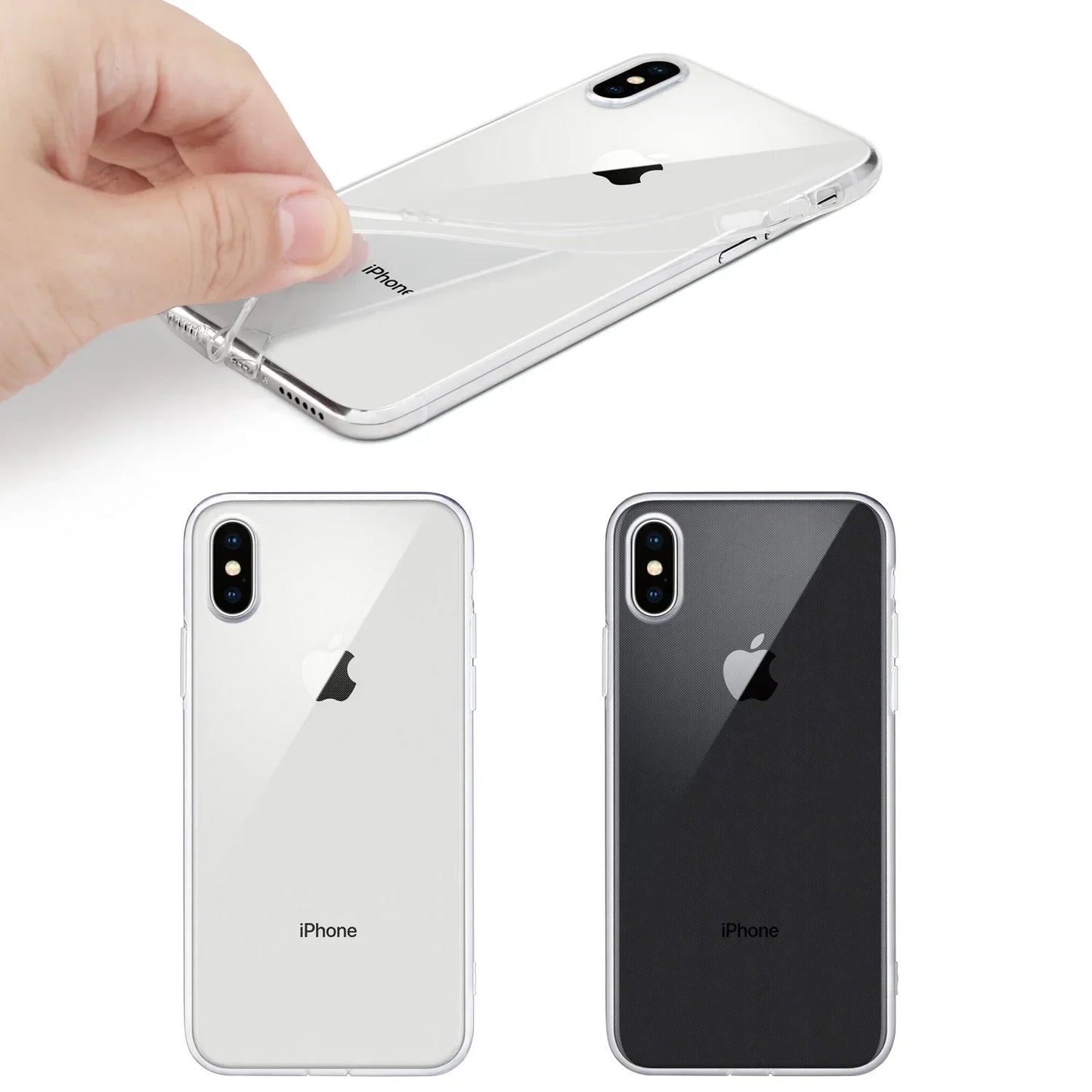 For iPhone 15 14 13 12 11 Pro Max X XR XS Max 678 Plus SE 2022 Case, WEFOR Slim Clear Soft TPU Cover Support Wireless Charging
