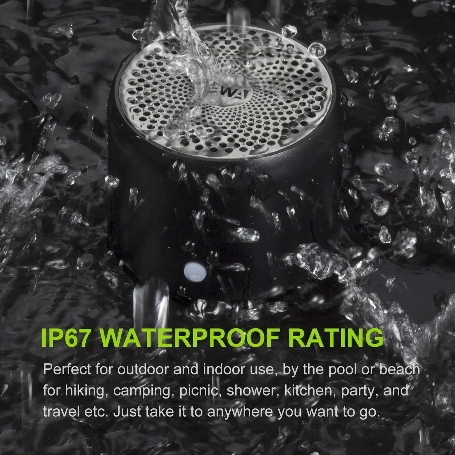 EWA A106 Pro Mini Bluetooth Speaker With Custom Bass Radiator, IPX7 Waterproof, Super Portable Speakers, Travel Case Packed