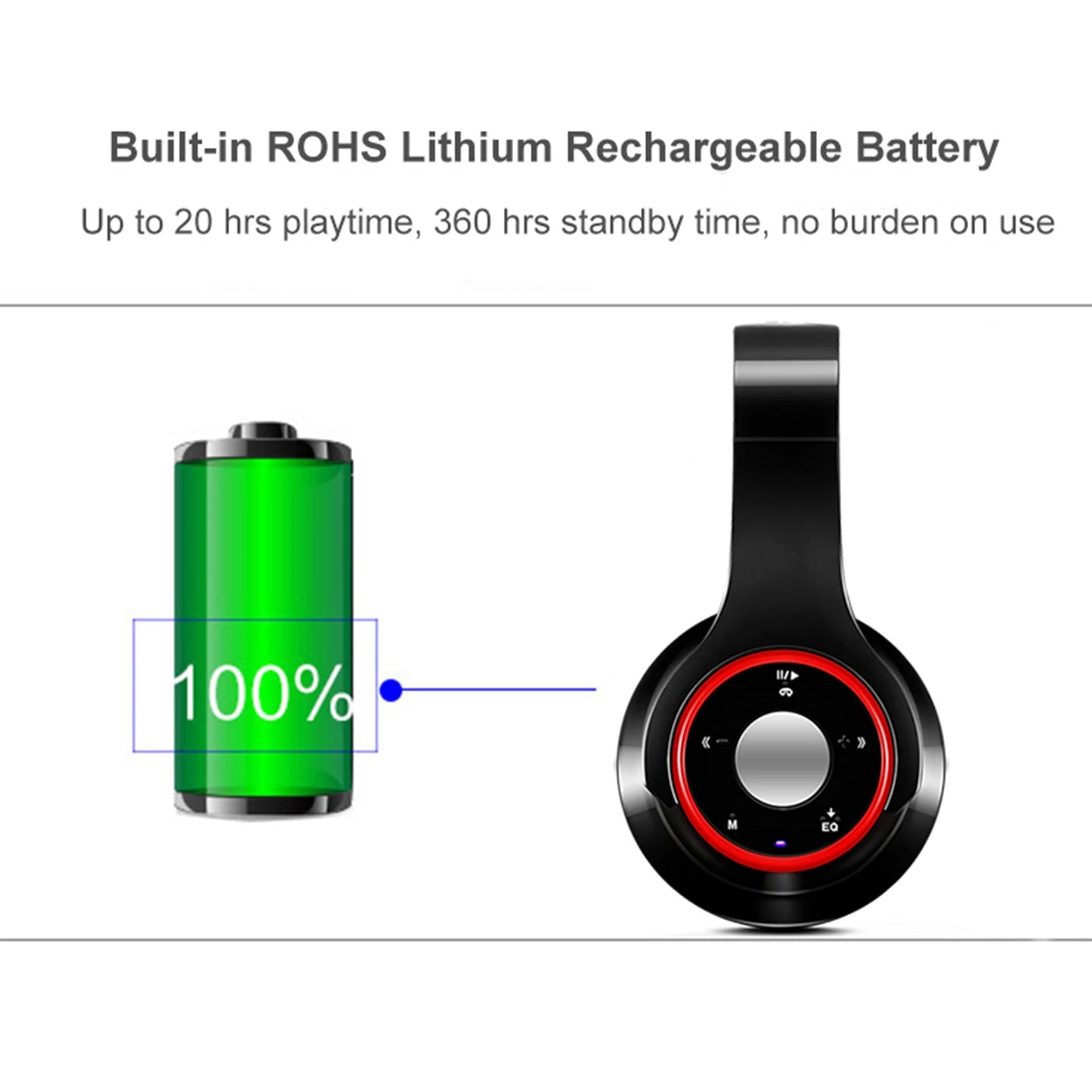 Colorful Stereo Audio Mp3 Bluetooth Headset Wireless Headphones Earphone Support SD Card With Mic Play 20 Hours (Copy)