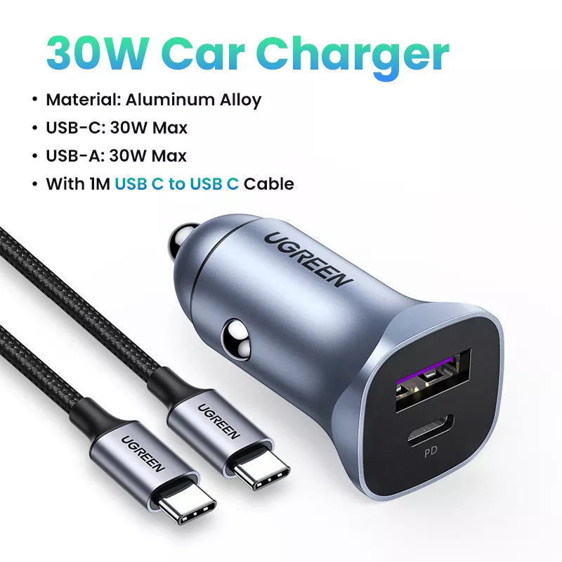 UGREEN Car Charger Type C Fast USB Charger for iPhone 15 14 13
