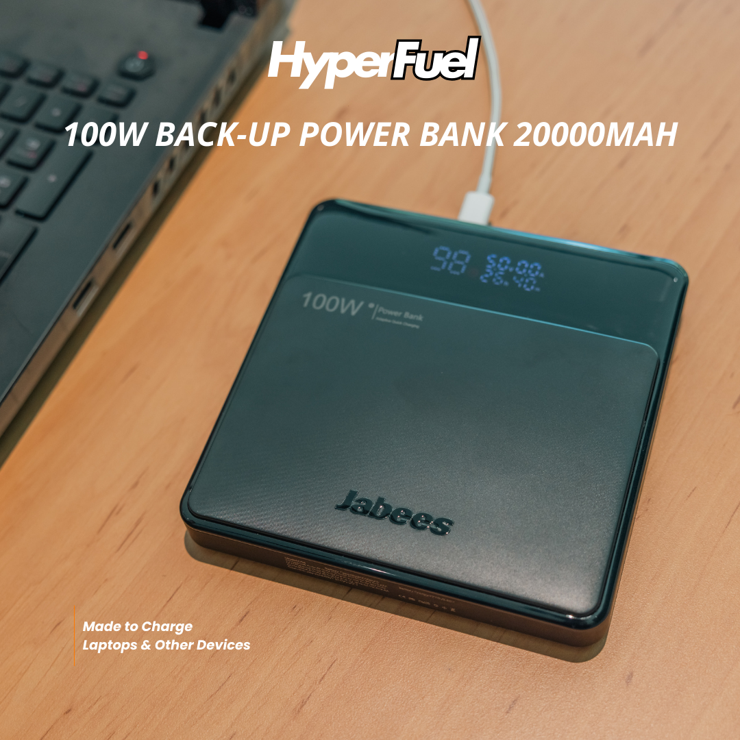 HyperFuel 100W Back-Up Power Bank for Laptops and Other Devices (20,000mAh)