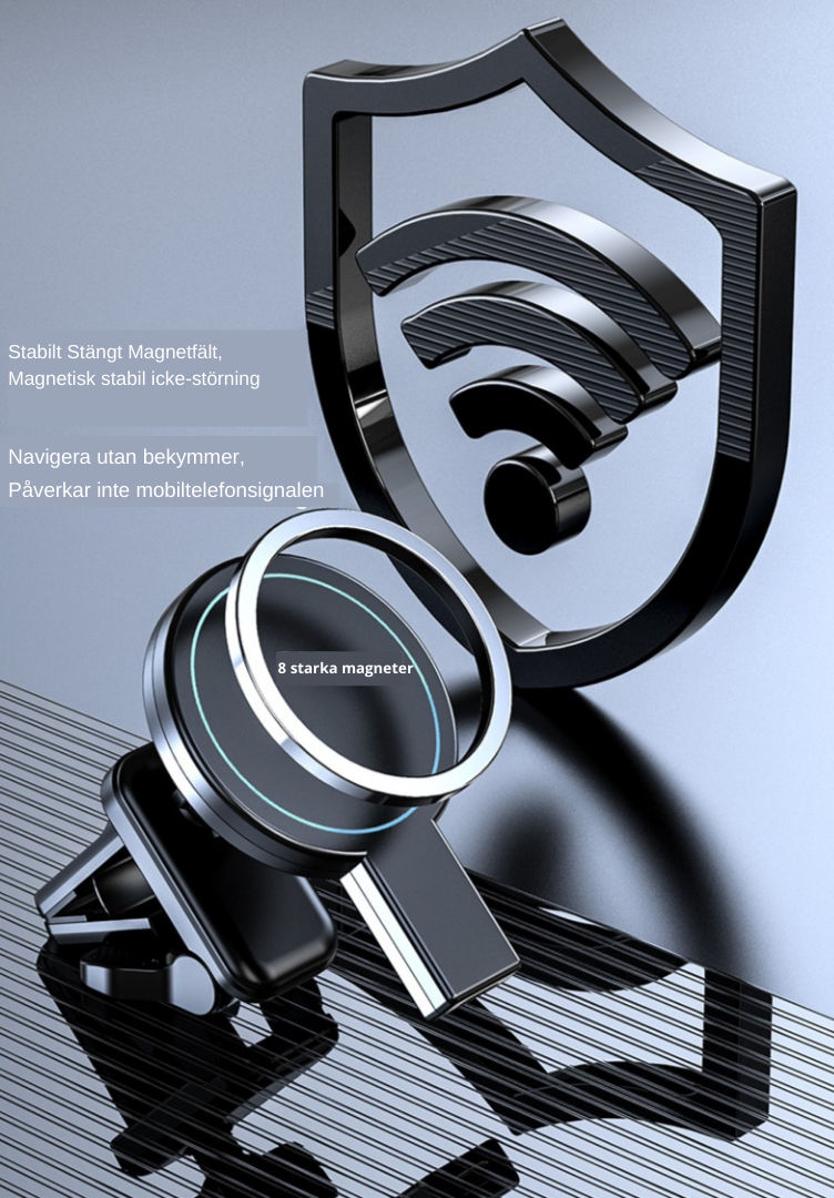 MAGNETISK TRÅDLÖS BIL LADDARE FÖR iPHONE 12/13/14 SERIEN / MAGSAFE SHELL, QC 3.0 ADAPTER INGÅR
