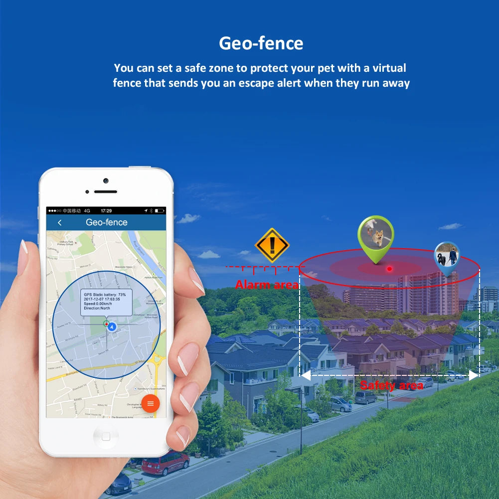 Realtime Mini GPS Pet Tracker Waterproof IP67 With 500mAh Battery
