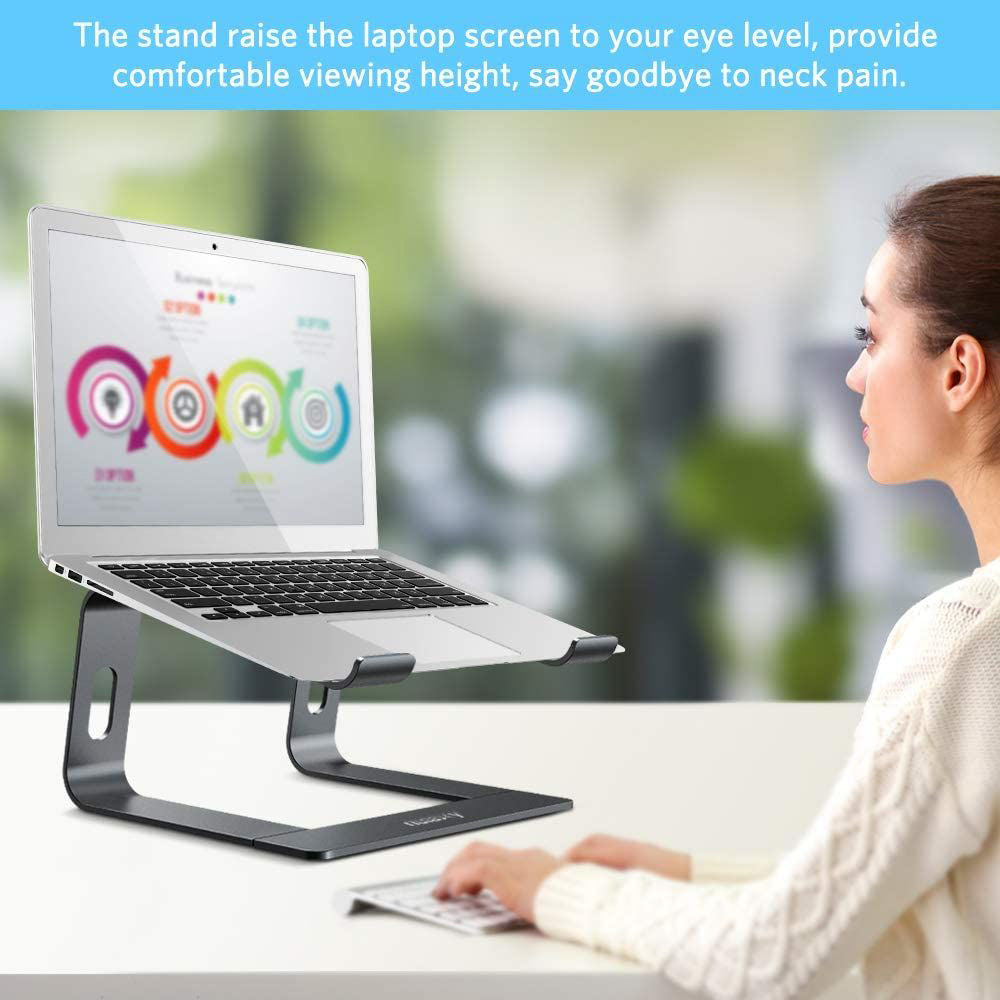 Metal Computer Riser Laptop Stand, Ergonomic Laptops Elevator