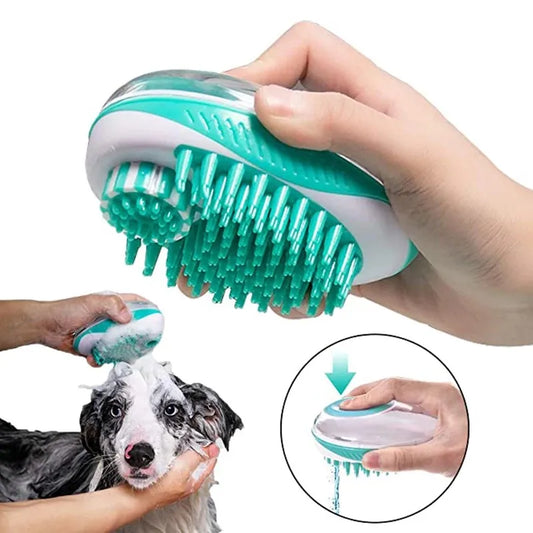 Pet Dog Cat Bath Brush 2-In-1 Pet SPA Massage Comb