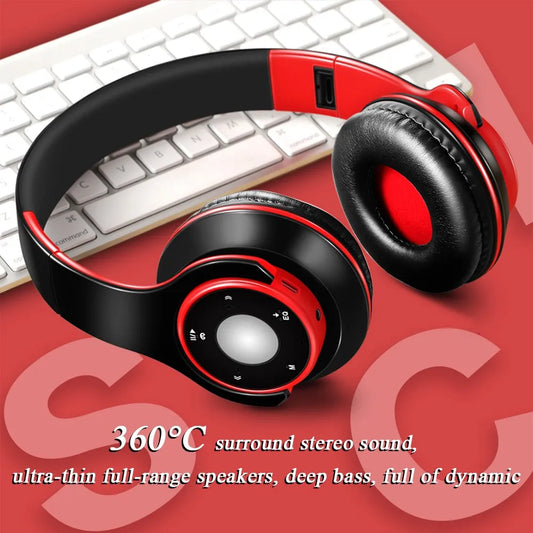 Colorful Stereo Audio Mp3 Bluetooth Headset Wireless Headphones Earphone Support SD Card With Mic Play 20 Hours (Copy)
