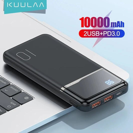 KUULAA Power Bank 10000mAh Portable Charging PowerBank 10000 mAh USB PoverBank External Battery Charger for iPhone 15 14 Xaiomi