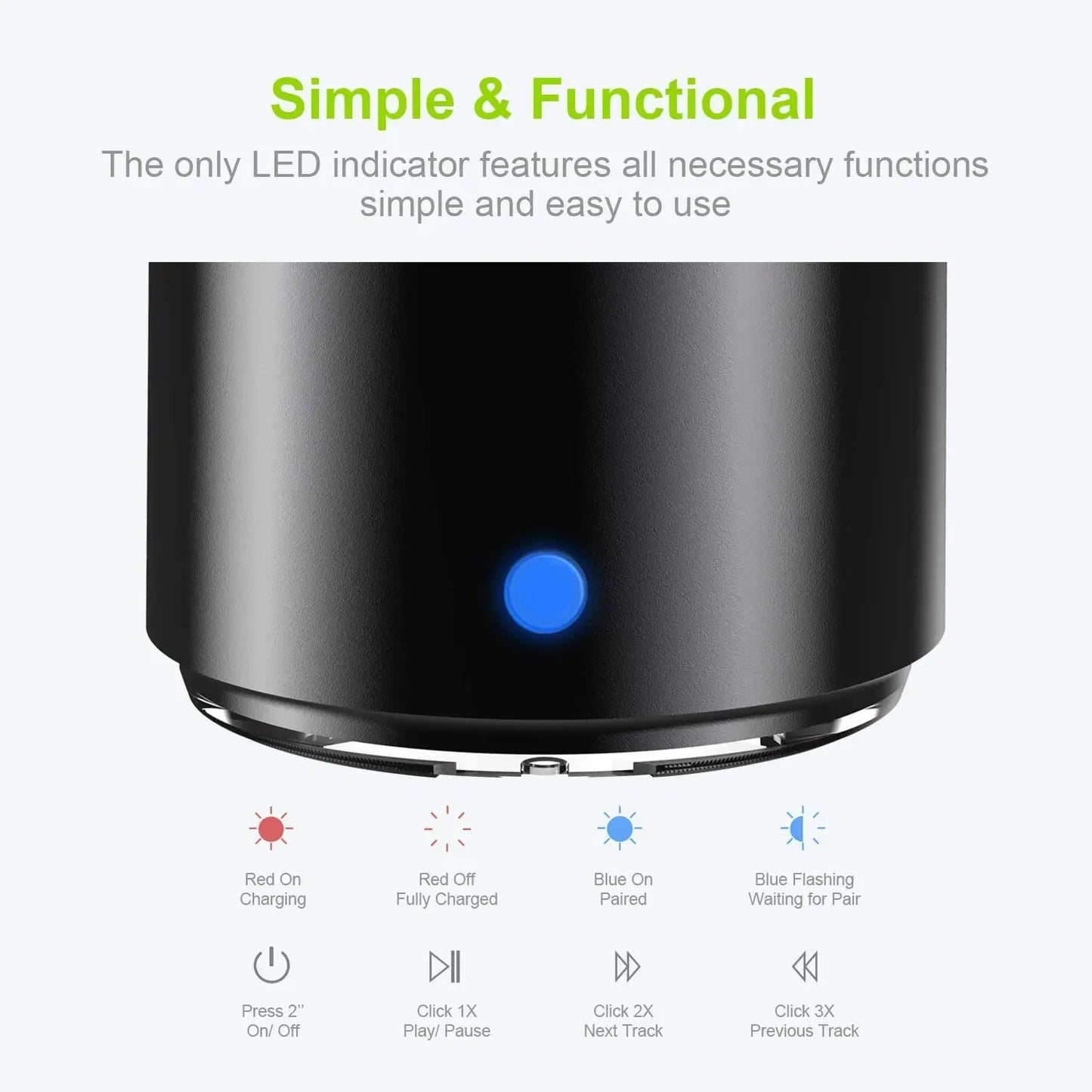 EWA A106 Pro Mini Bluetooth Speaker With Custom Bass Radiator, IPX7 Waterproof, Super Portable Speakers, Travel Case Packed
